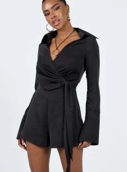 Princess Polly Vandana Romper  Black Fashion