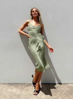 Princess Polly Varese Midi Dress  Green Flash Sale