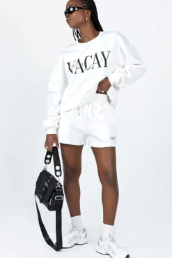 Princess Polly Vaycay Shorts  White Cheap