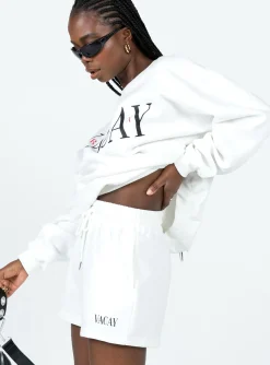 Princess Polly Vaycay Shorts  White Cheap