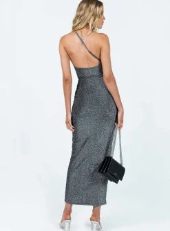 Princess Polly Vee Midi Dress Grey New