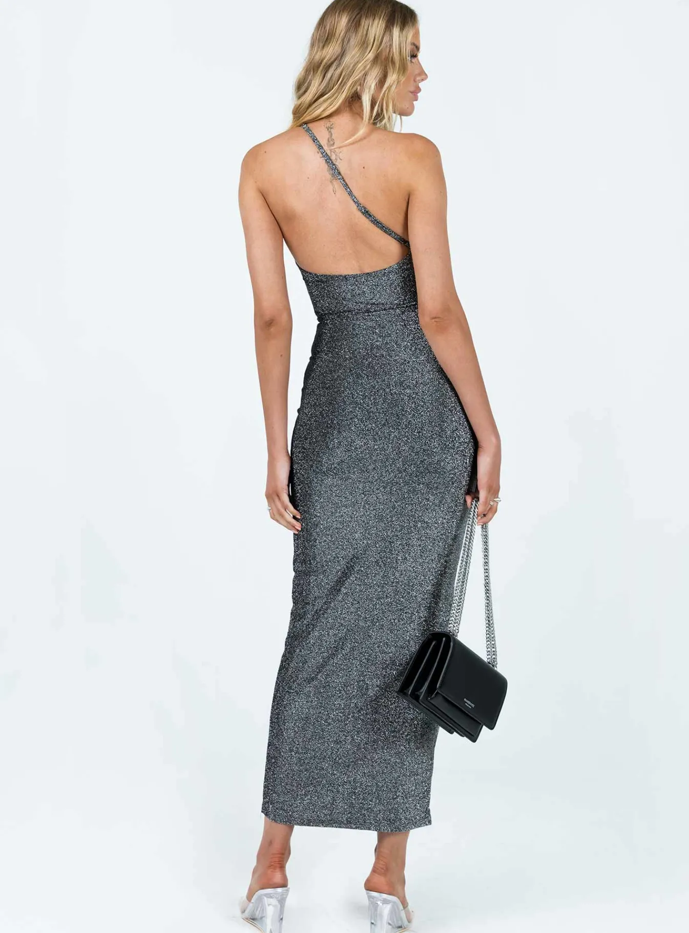 Princess Polly Vee Midi Dress Grey New
