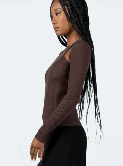 Princess Polly Venetia Long Sleeve Top Brown Sale