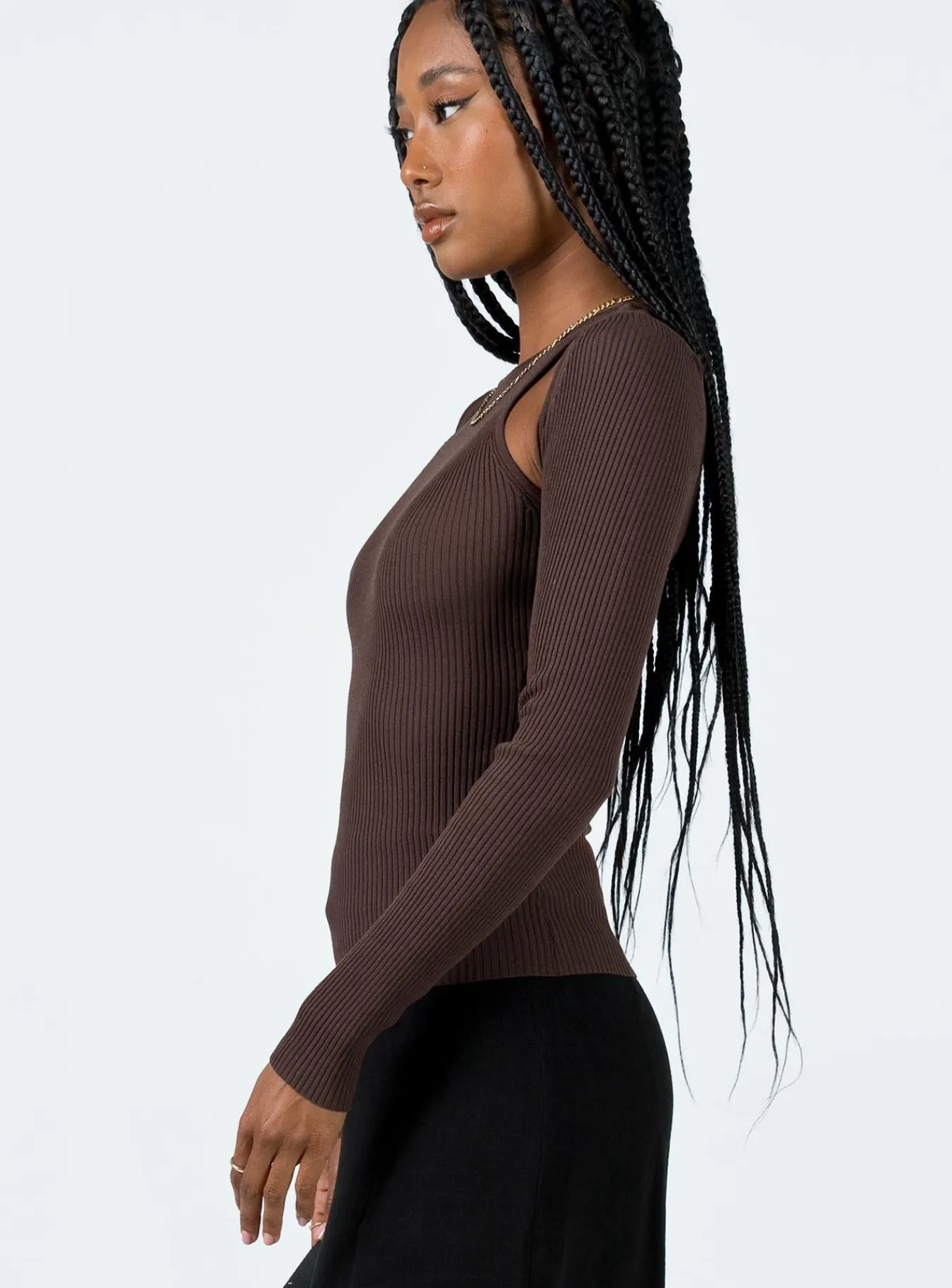 Princess Polly Venetia Long Sleeve Top Brown Sale