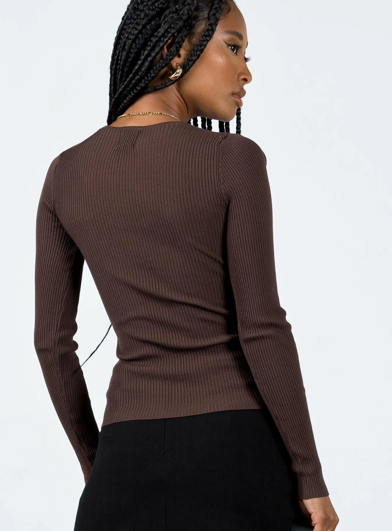 Princess Polly Venetia Long Sleeve Top Brown Sale