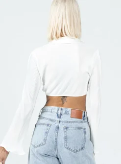 Princess Polly Venga Long Sleeve Top  White Cheap