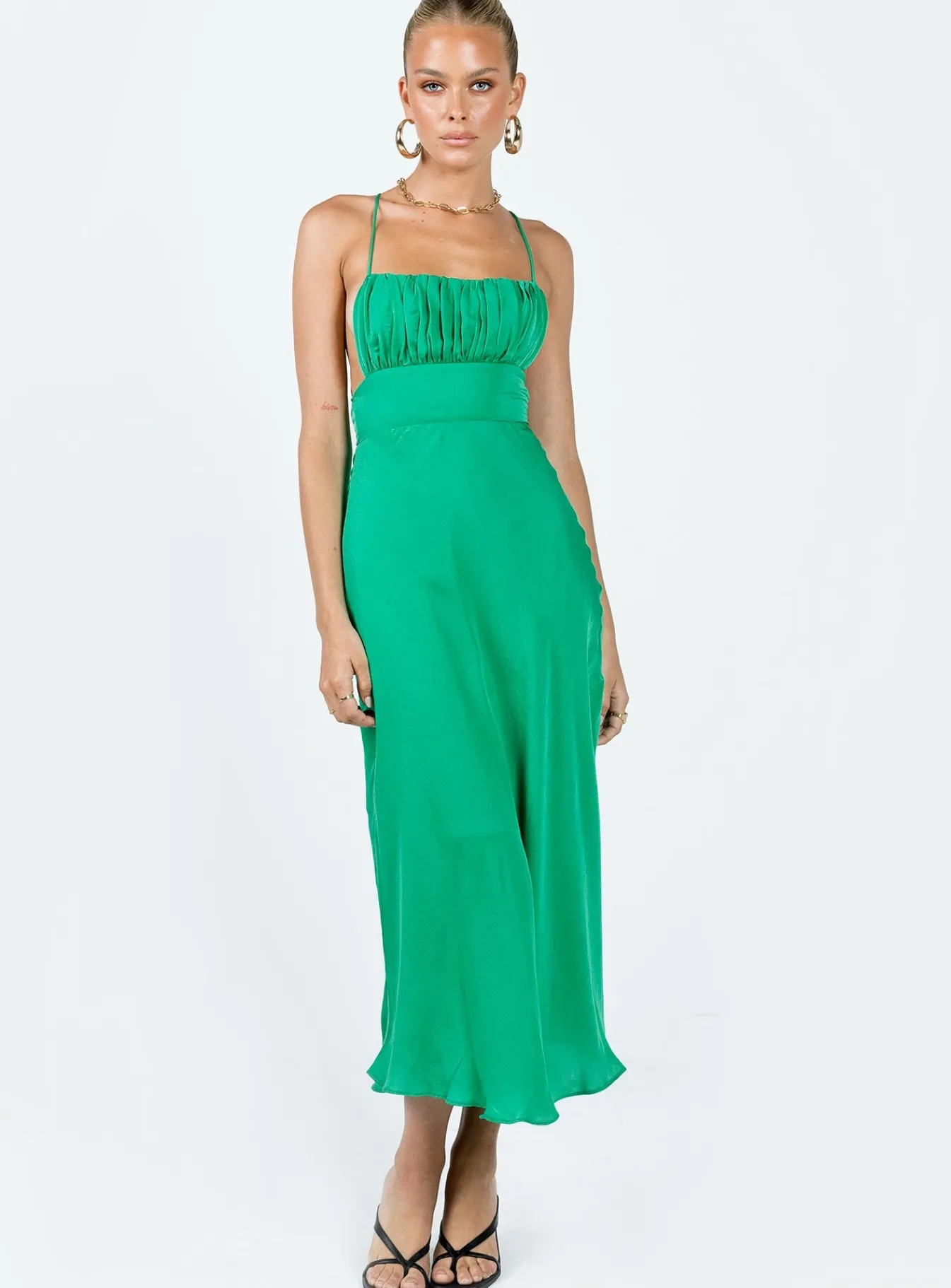 Princess Polly Veno Midi Dress Green Sale