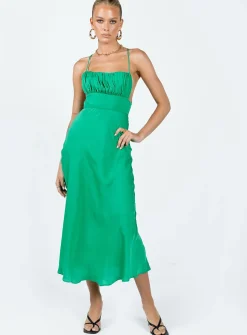 Princess Polly Veno Midi Dress  Green Sale