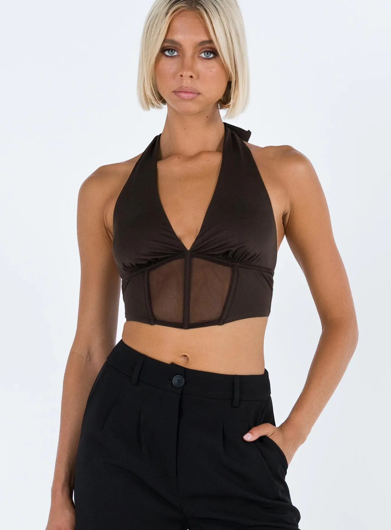 Princess Polly Ventura Top Brown New