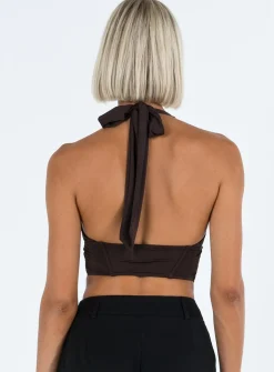 Princess Polly Ventura Top Brown New