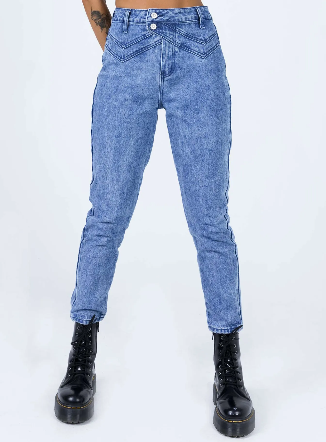 Princess Polly Vernazza Yolk Detailjeans Denim Sale