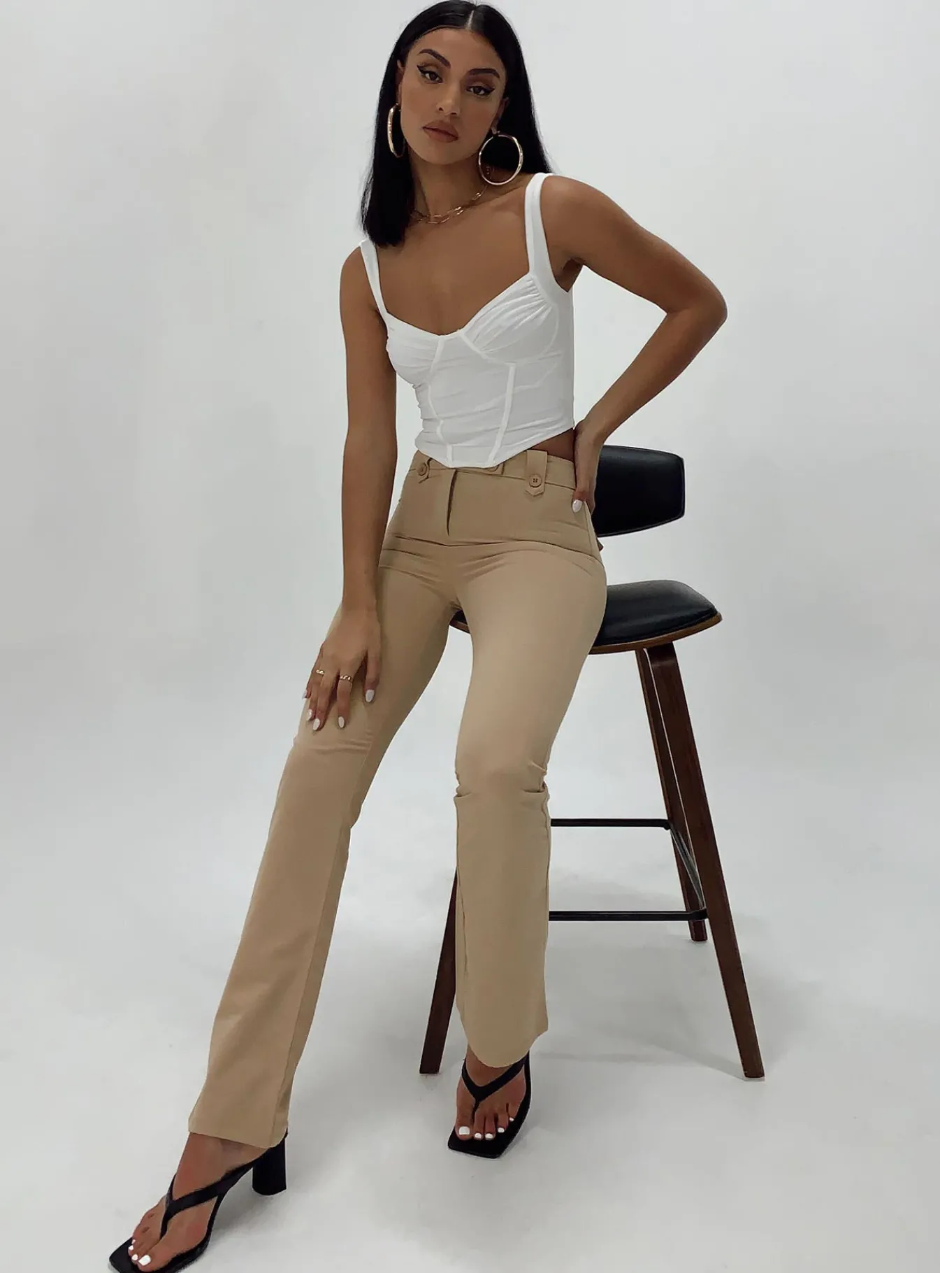 Princess Polly Veronika Pants Beige Discount