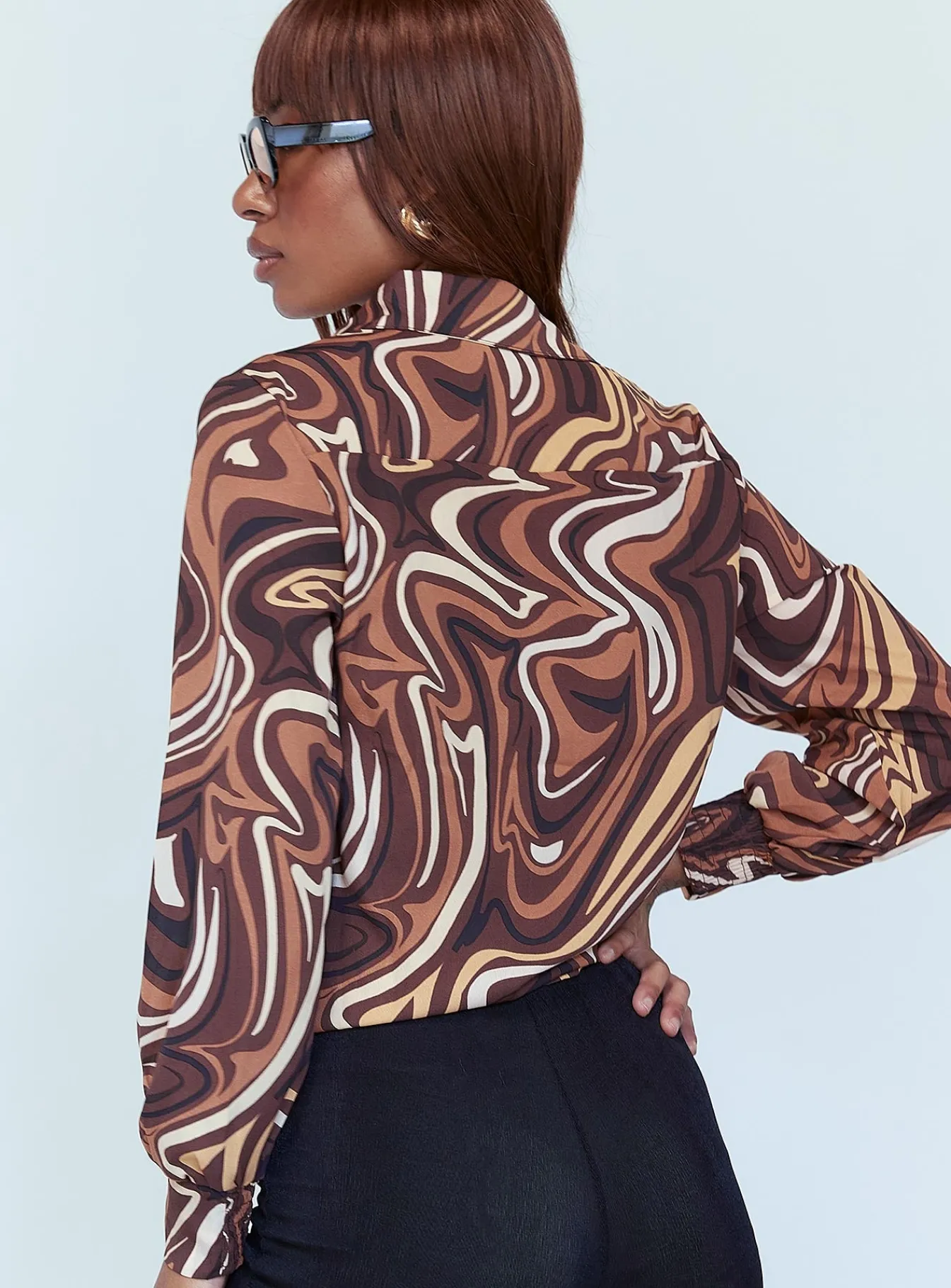 Princess Polly Vesna Shirt Brown Discount