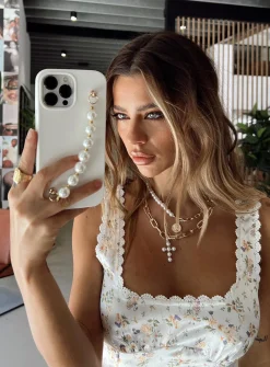 Princess Polly Vetto Pearl Iphone Case Cream Flash Sale