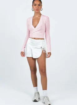 Princess Polly Viewland Wrap Sweater Pink New