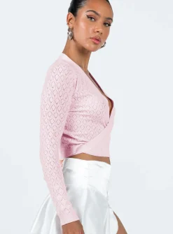 Princess Polly Viewland Wrap Sweater Pink New