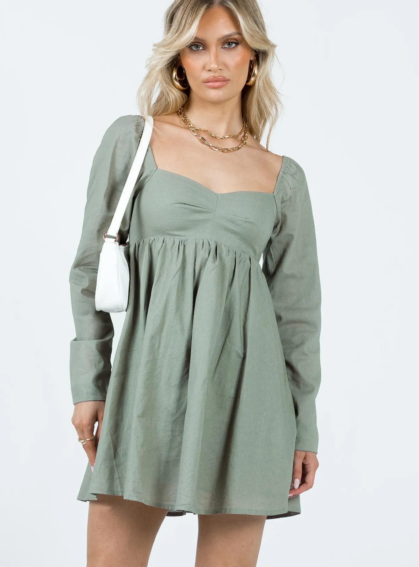 Princess Polly Vikki Mini Dress Sage Cheap