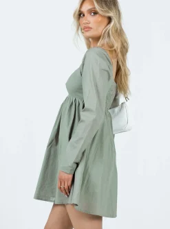 Princess Polly Vikki Mini Dress Sage Cheap