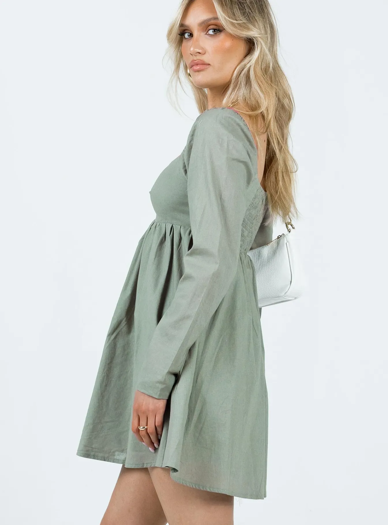Princess Polly Vikki Mini Dress Sage Cheap