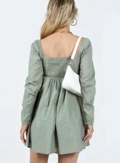 Princess Polly Vikki Mini Dress Sage Cheap