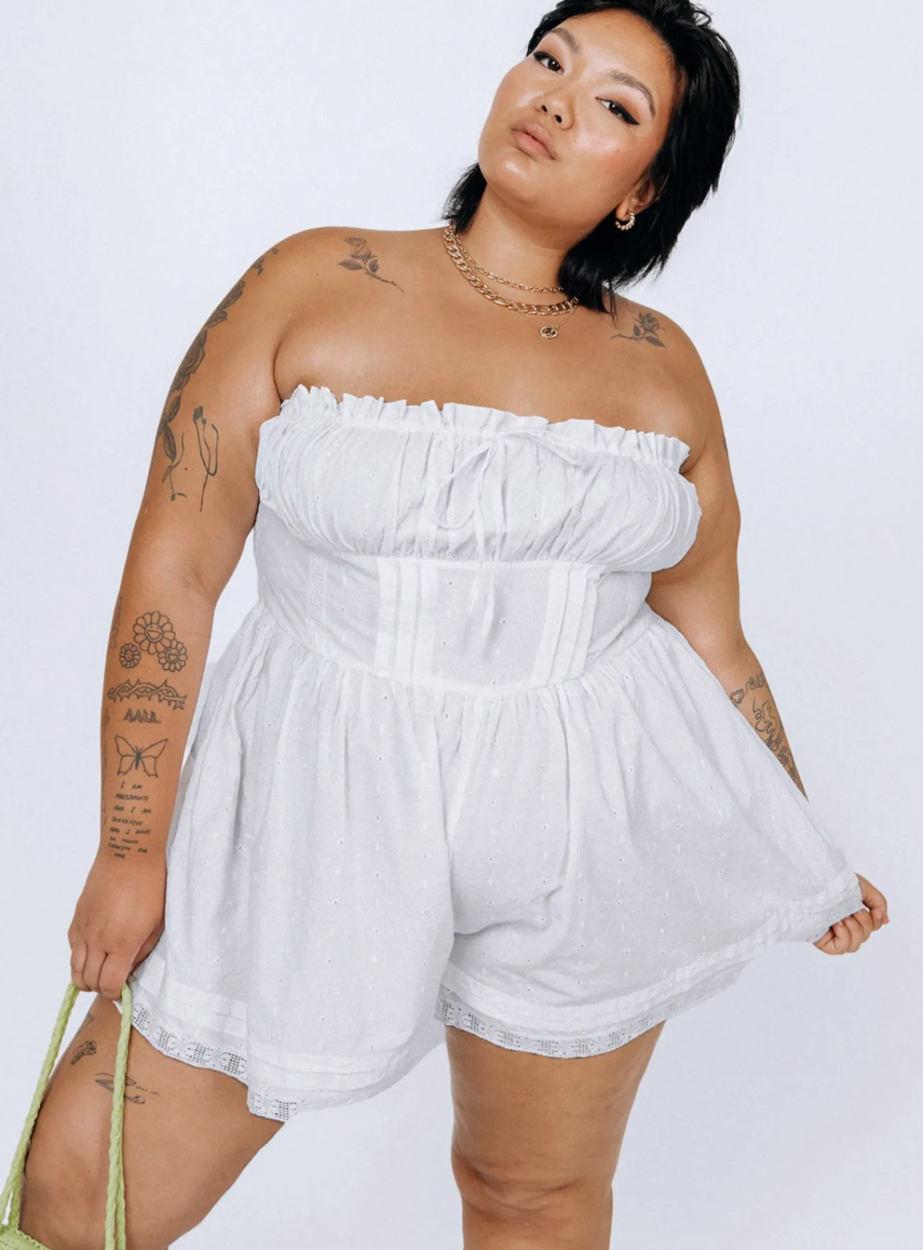 Princess Polly Vip Strapless Rompercurve White Cheap