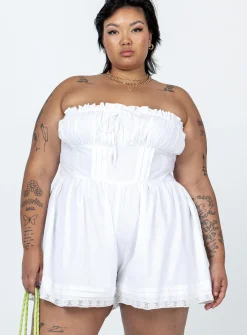 Princess Polly Vip Strapless Rompercurve   White Cheap