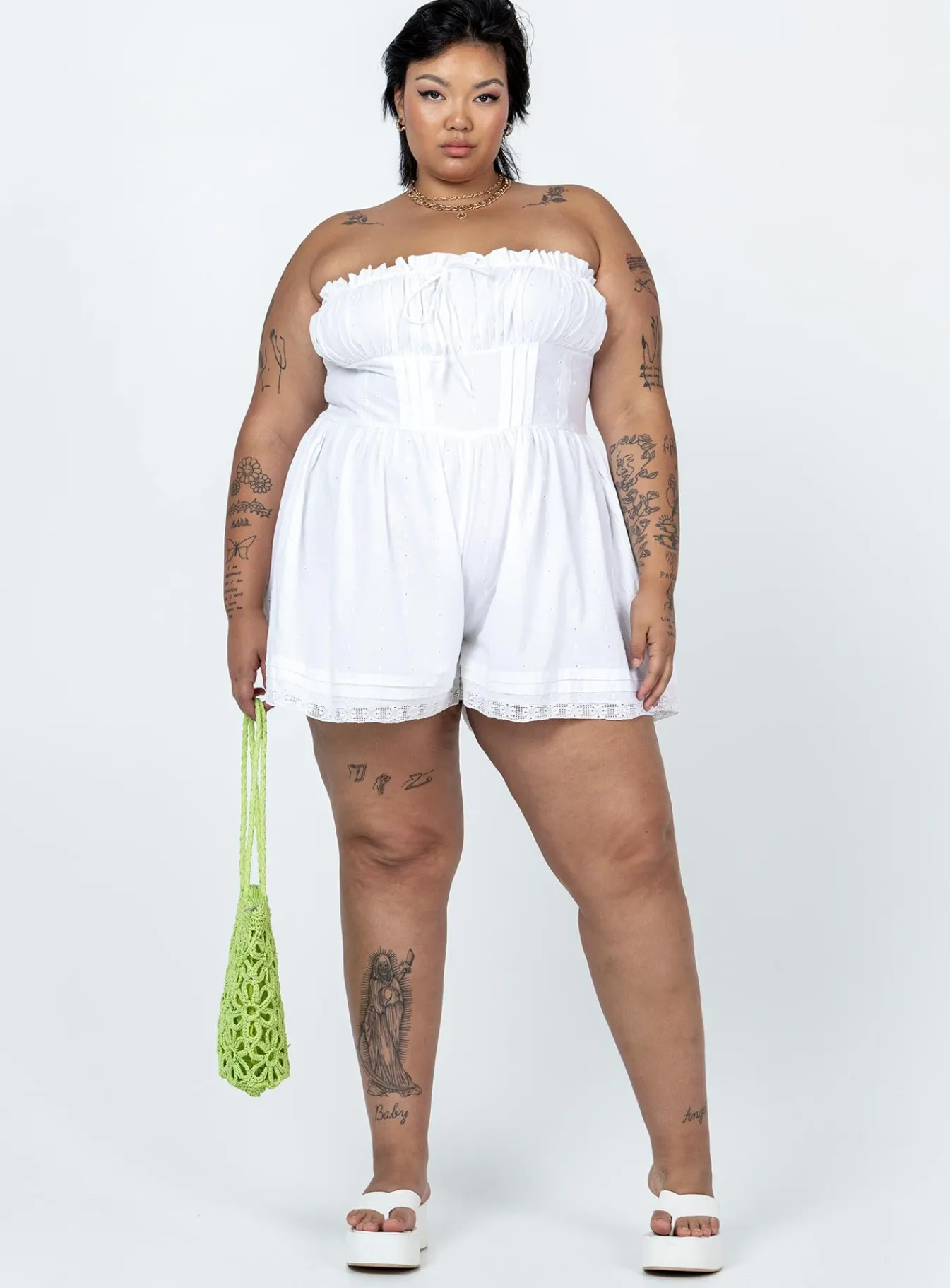 Princess Polly Vip Strapless Rompercurve White Cheap