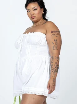Princess Polly Vip Strapless Rompercurve White Cheap