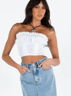 Princess Polly Vip Strapless Top  White Best Sale