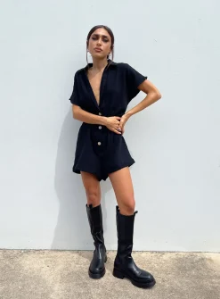 Princess Polly Vixen Romper Black Cheap