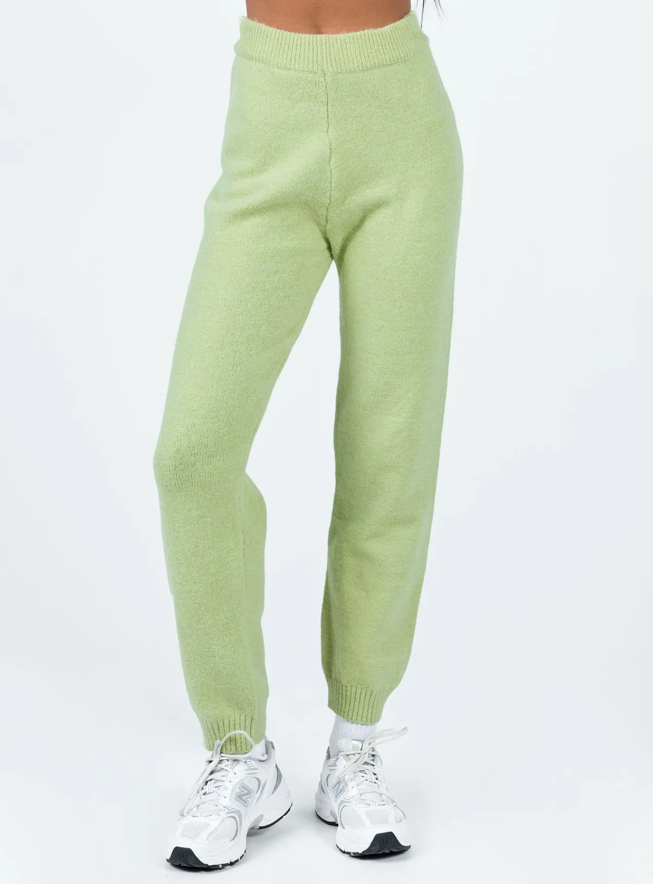 Princess Polly Waite Knit Pants Sage Clearance