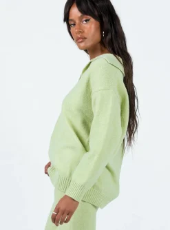 Princess Polly Waite Knit Sweater  Sage Cheap