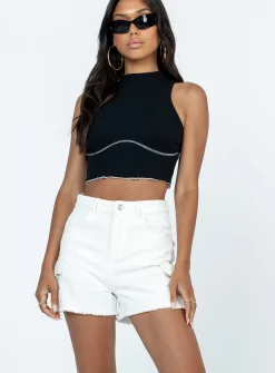 Princess Polly Wallace Cargo Short  White Cheap