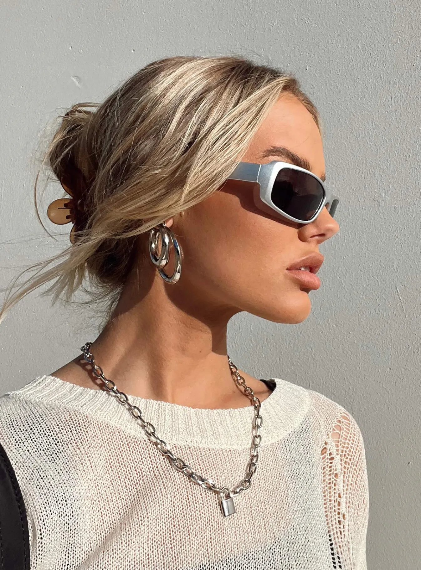 Princess Polly Wallace Sunglasses Chrome Online
