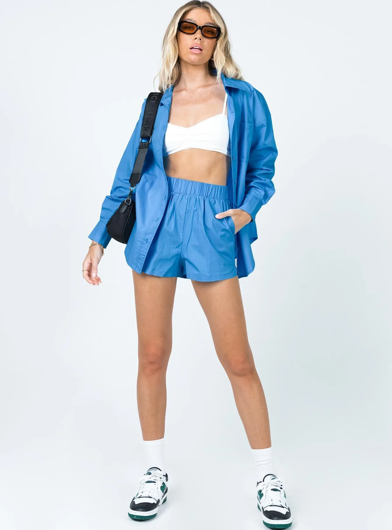 Princess Polly Walsh Shirt Dark Blue Flash Sale