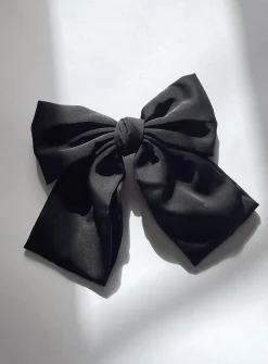 Princess Polly Walters Hair Bow Black Clearance