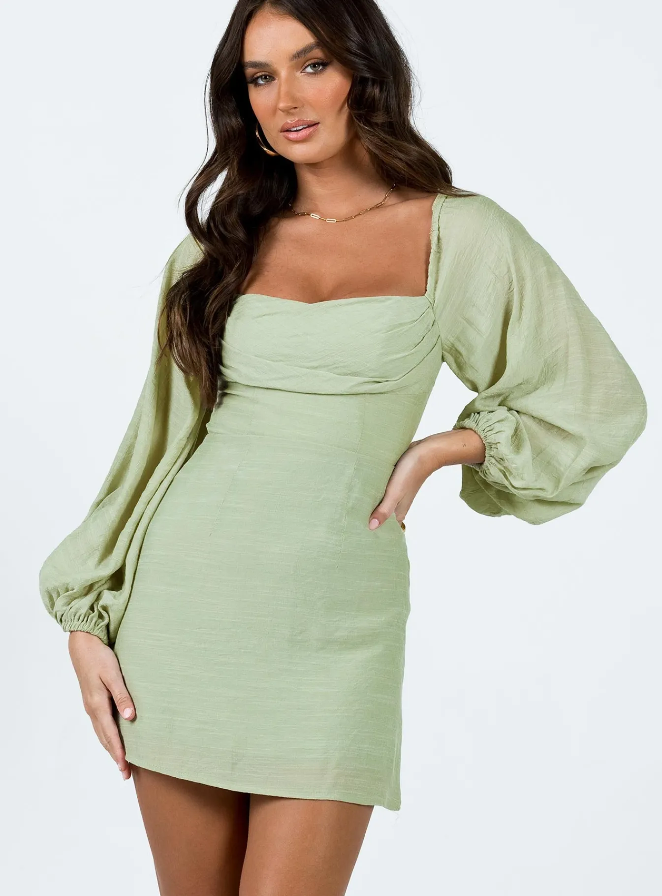 Princess Polly Warra Mini Dress Sage Cheap
