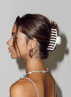 Princess Polly Watch Me Hair Clip  White Store