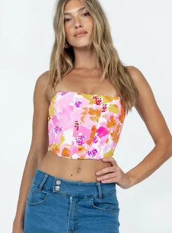 Princess Polly Waverly Strapless Top  Pink Outlet
