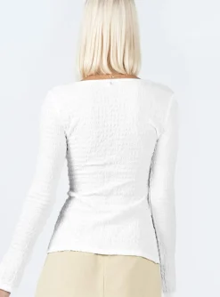 Princess Polly Waylett Long Sleeve Top White New
