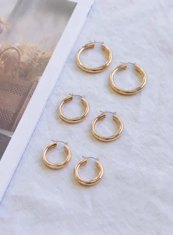 Princess Polly Weekender Hoop Pack  Gold Hot