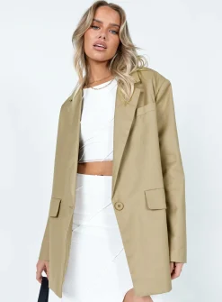 Princess Polly Welcome To The Jungle Blazer  Bone Discount