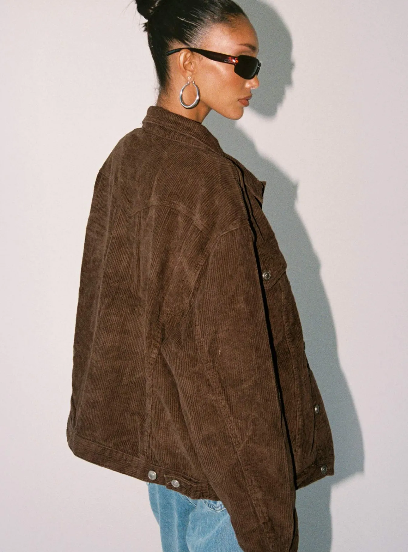 Princess Polly Western Cord Jacket Brown Flash Sale