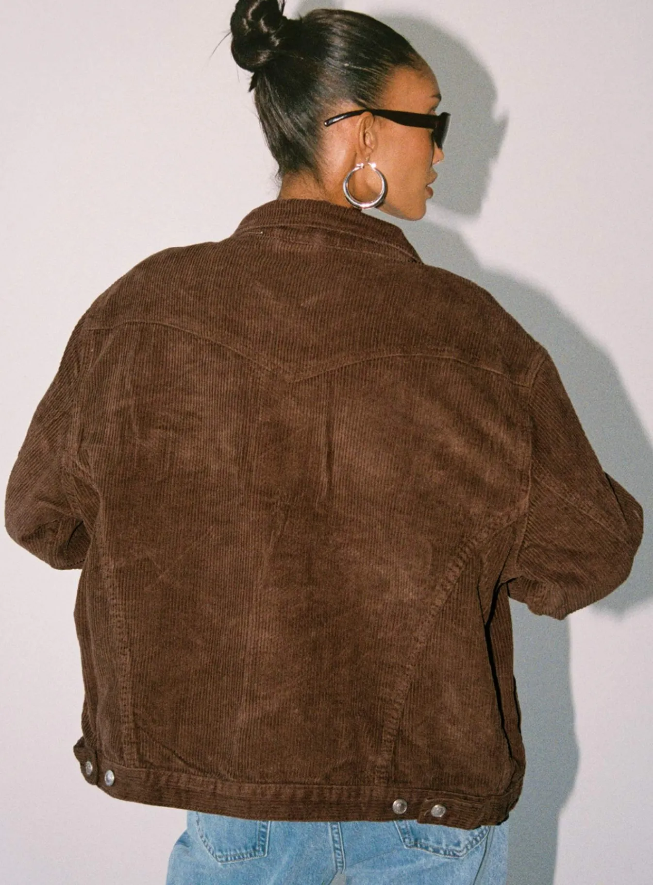 Princess Polly Western Cord Jacket Brown Flash Sale