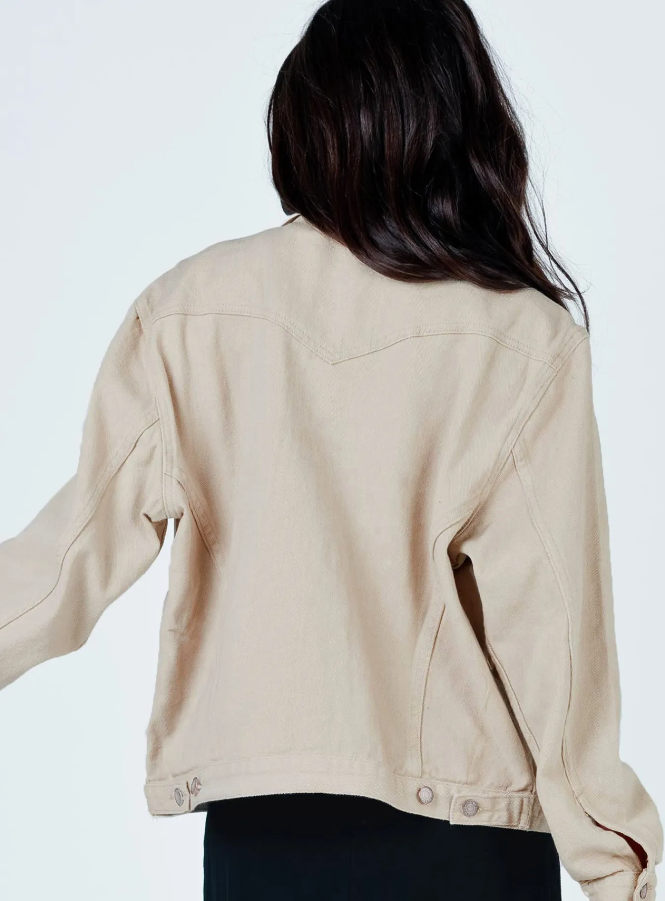 Princess Polly Western Denim Jacket Beige Hot