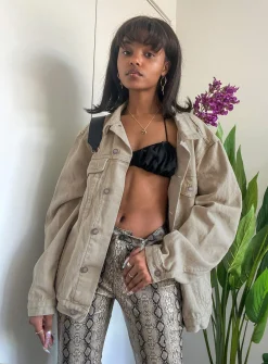 Princess Polly Western Denim Jacket Beige Hot