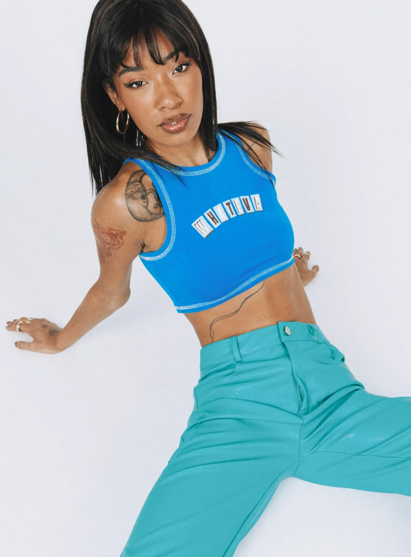 Princess Polly Whateva Tank Top Blue Fashion