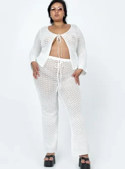 Princess Polly Wild &Amp; Free Crochet Pants Curve White Sale