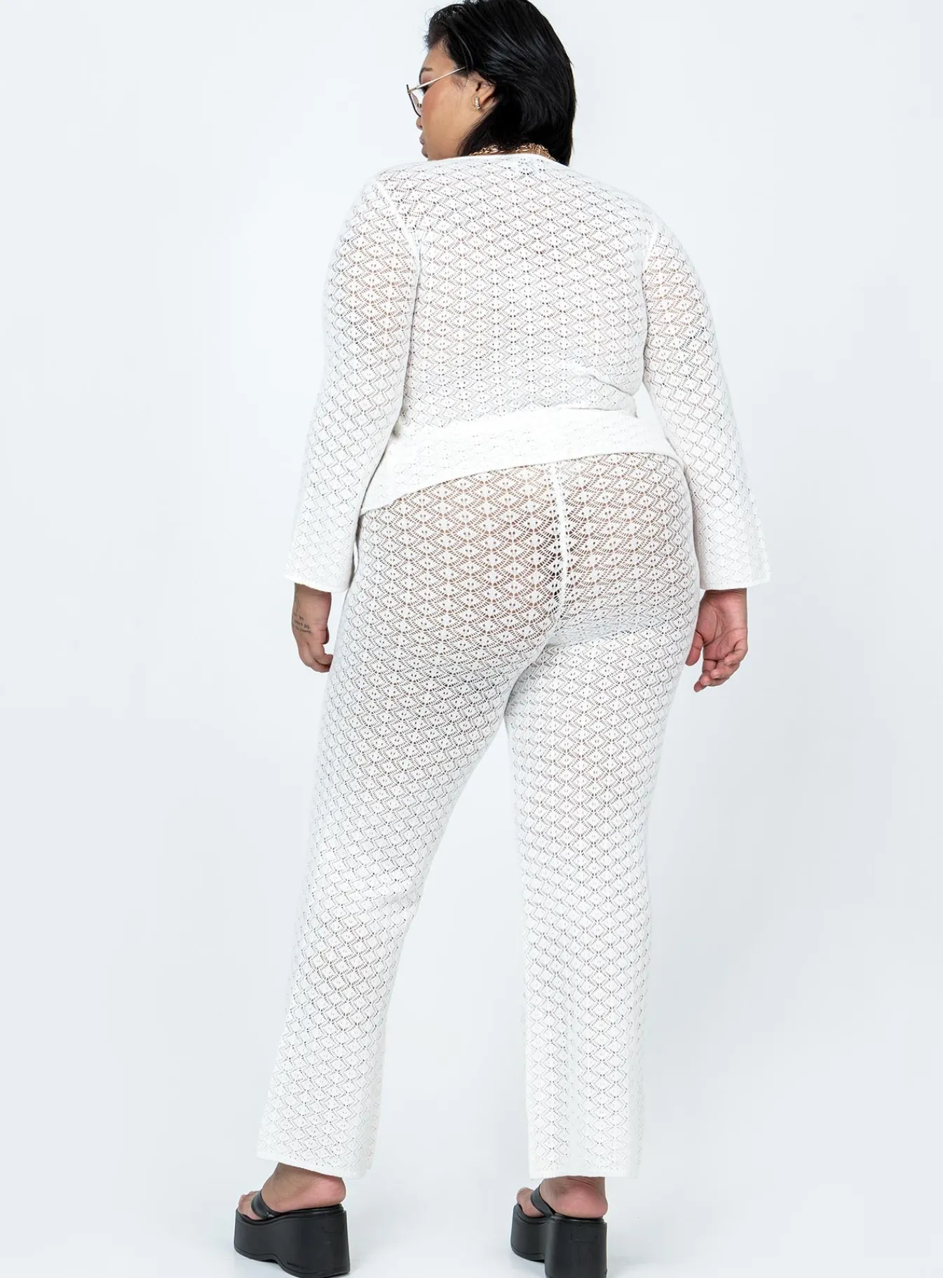 Princess Polly Wild &Amp; Free Crochet Pants Curve White Sale