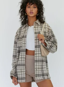 Princess Polly Willa Shirt Beige   Beige Multi Online